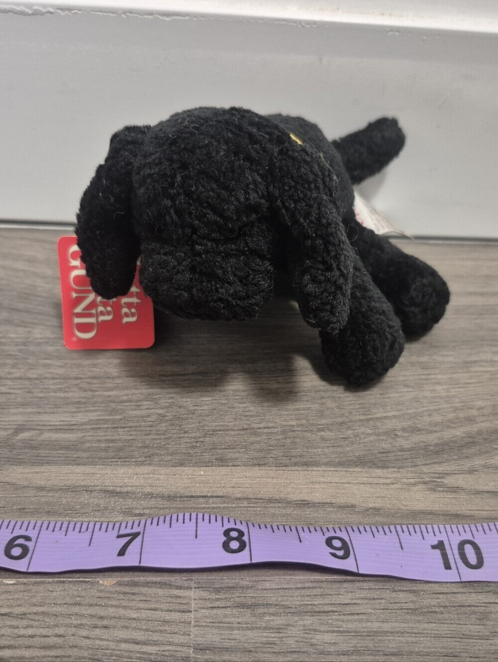 Gund Rare Little Puddles Black Lab Puppy Dog 5" #1479 Red Collar Plush NWT